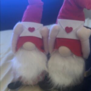 Adorable valentines Gnome Decor with Red Hats